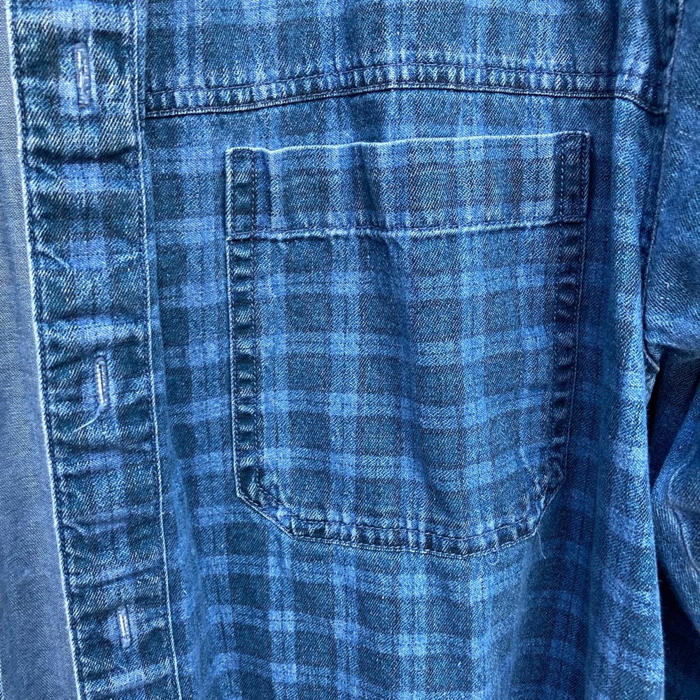 Plaid Denim 90s Button-Up Vintage Sonoma - Picture 4 of 8